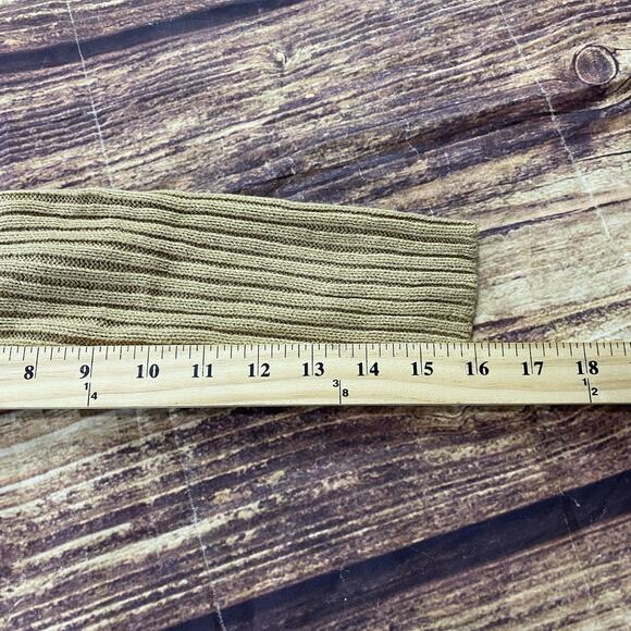 Love by Chesley Varsity Brown Turtle Neck Sweater Open Shoulder Women’s Large - Picture 6 of 6